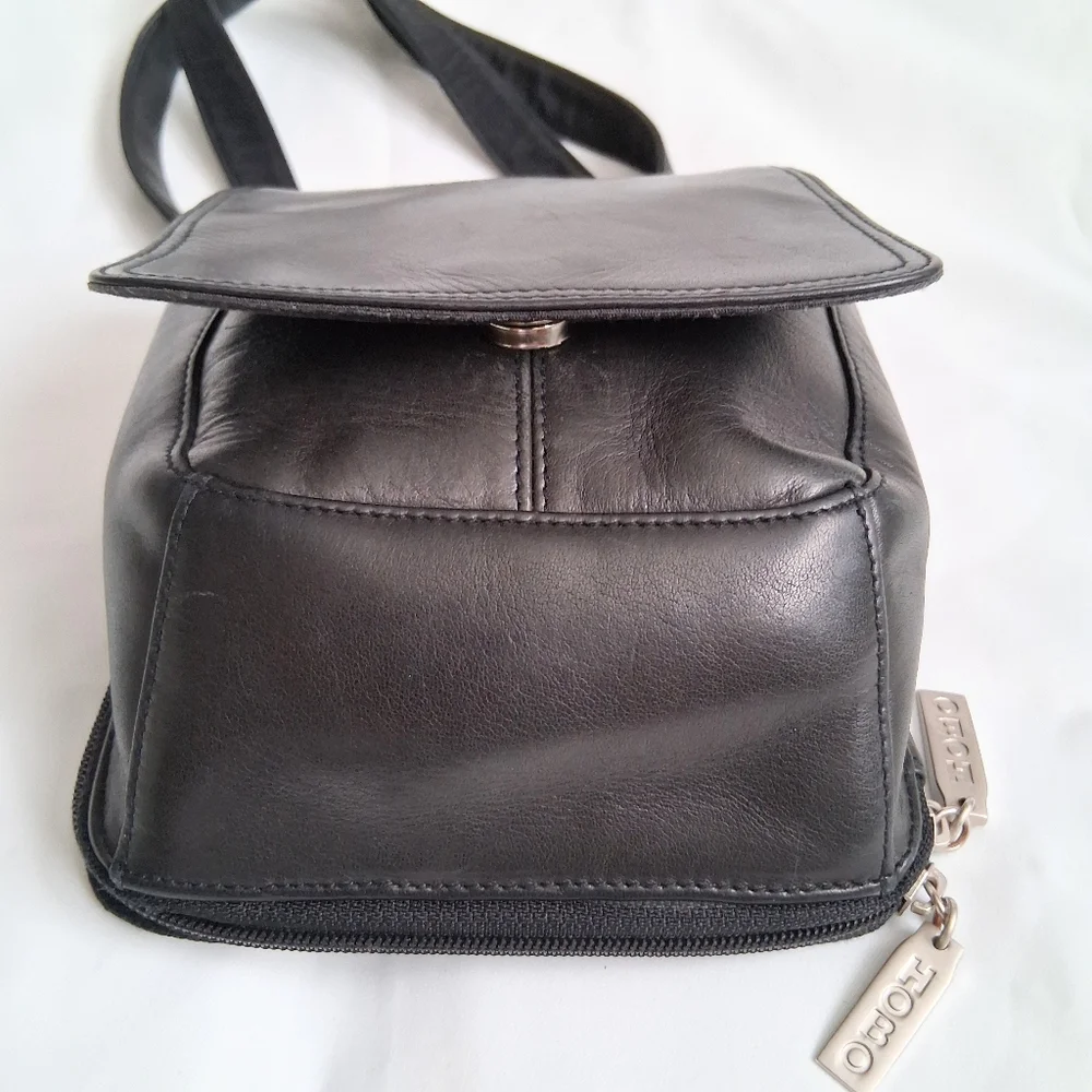 Hobo International Black Leather Men's Flap Shoulder Bag
